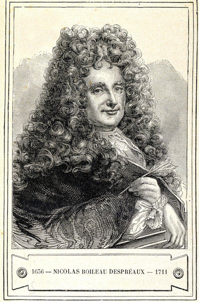 Porträtt av Nicolas Boileau Despreaux (Boileau-Despreaux) (1636 - 1711), gravyr från 1800-talet av Unknown artist