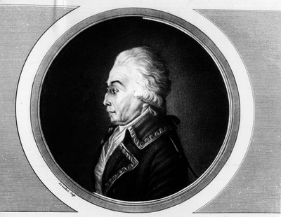 Porträtt av Nicolas Luckner (1722-1794) Marechal av Frankrike. Gravyr i "" Komplett samling av historiska målningar från den franska revolutionen, i tre volymer.""" 1804. av Unknown artist