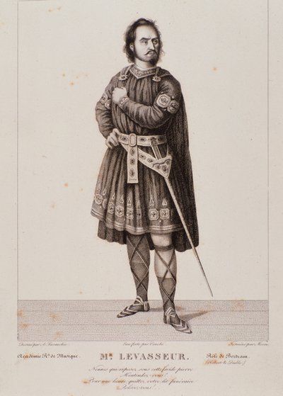 Porträtt av Nicolas Prosper Levasseur som Bertram i operan Robert le Diable (1831) av Unknown artist