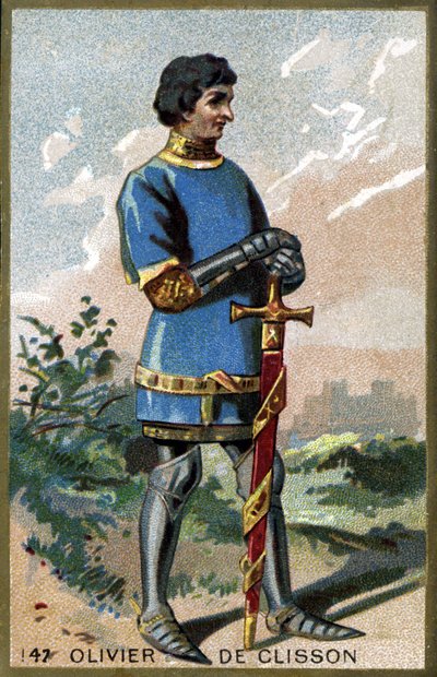 Porträtt av Olivier de Clisson (1336 - 1407). Kromolitografi från slutet av 1800-talet. av Unknown artist