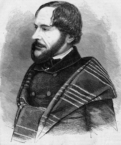 Porträtt av PHILARETE CHASLE (1798-1873) kritiker och man med franska bokstäver. Gravyr från 1873 av Unknown artist