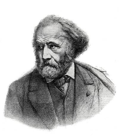 Porträtt av Paul Chenavard (1807-1895), fransk målare - gravyr från 1895 av Unknown artist