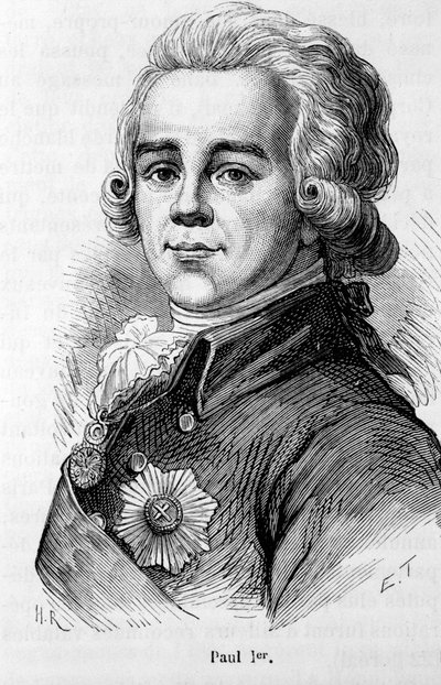 Porträtt av Paul I Petrovich (1754-1801), Rysslands tsar av Unknown artist