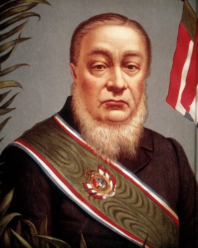 Porträtt av Paul Kruger (1825 - 1904), en av grundarna och sedan presidenten i Transvaalrepubliken 1852. av Unknown artist