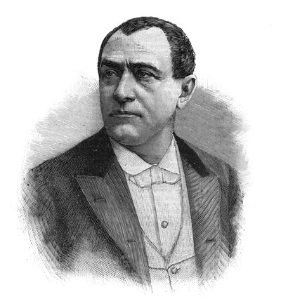 Porträtt av Paulus (Jean Paul (Jean-Paul) Habans) fransk sångare (1845-1908) - Gravyr från slutet av 1800-talet av Unknown artist