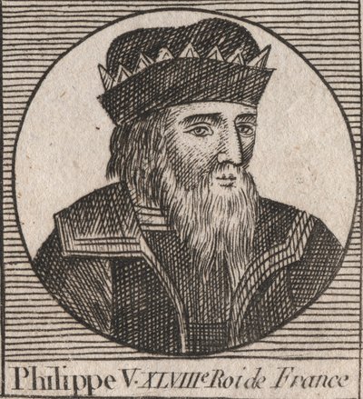 Porträtt av Filip V den Långe (1294 - 1322), Frankrikes kung - Philippe V (1294-1322) 