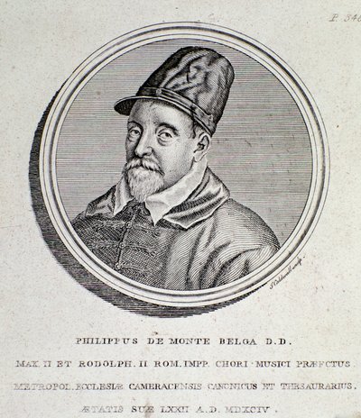 Porträtt av Philippe de Monte (gravyr av Unknown artist
