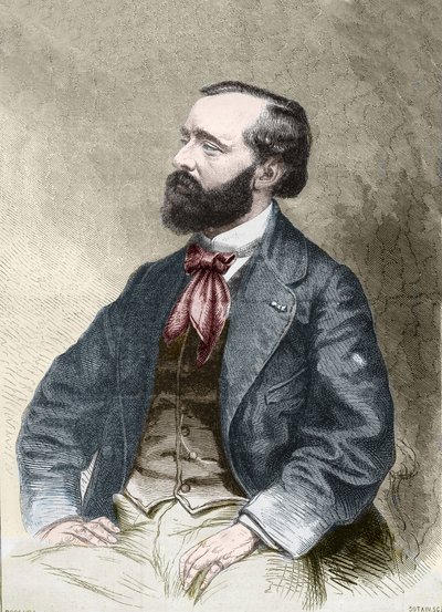 Porträtt av Pierre Alexix Ponson du Terrail, författare, folietonist 1829-1871. av Unknown artist