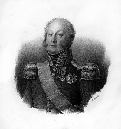 Porträtt av Pierre Claude, greve Pajot, dit Pajol (1772-1844), fransk general, gravyr från 1800-talet av Unknown artist