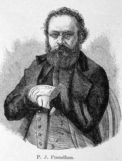 Porträtt av Pierre Joseph Proudhon (1809 - 1865), fransk socialist av Unknown artist