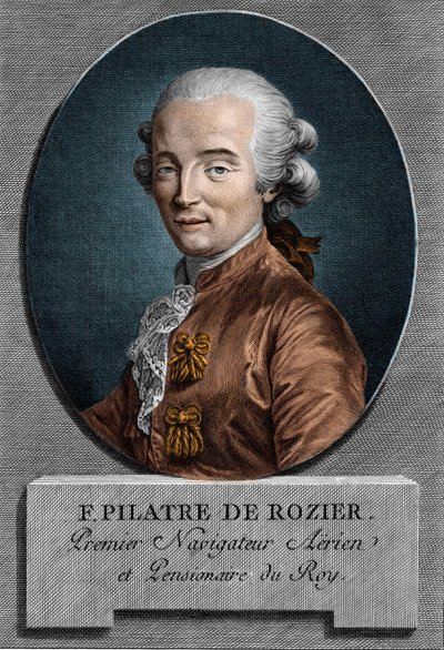 Porträtt av Pilâtre de Rozier (1756 - 1785), fransk fysiker och flygtekniker (första resan i luftballong) av Unknown artist