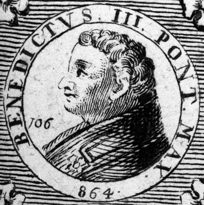 Porträtt av påven Benedikt III eller Benedictus 3. av Unknown artist