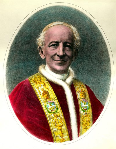 Porträtt av påven Leo XIII (Leone XIII) vald 1878 och dog 1903. av Unknown artist