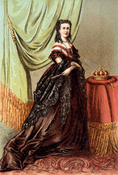 Porträtt av drottning Mary Henriette av Österrike, hustru till Leopold II, Belgarnas kung. av Unknown artist