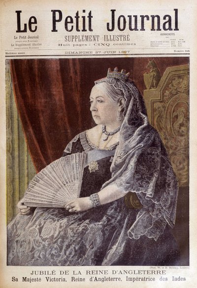 Porträtt av drottning Victoria med anledning av hennes jubileum - i "" Le Petite Journal"" av 1897-06-27 av Unknown artist