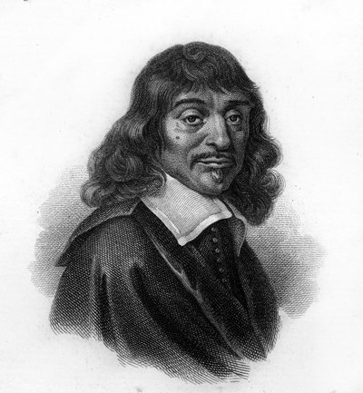 Porträtt av René Descartes, gravyr från 1800-talet av Unknown artist