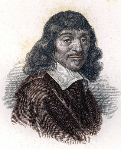 Porträtt av René Descartes, grav. 1800-talet. av Unknown artist