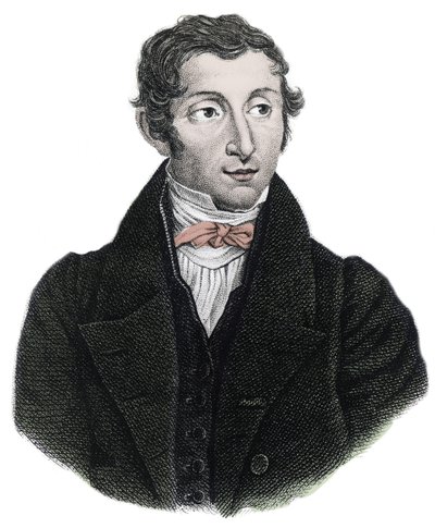 Porträtt av Rene Caillie - engelsk upptäcktsresande - Porträtt av Rene Caillie (1799 -1838) explorer engelska av Unknown artist