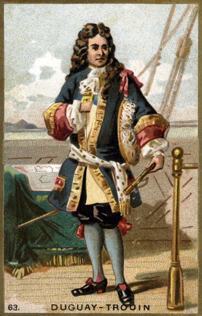 Porträtt av Rene Duguay Trouin (Duguay-Trouin) (Rene Trouin du Gue dit) (1673-1736), fransk sjöman. Kromolitografi av 1800-talet. av Unknown artist
