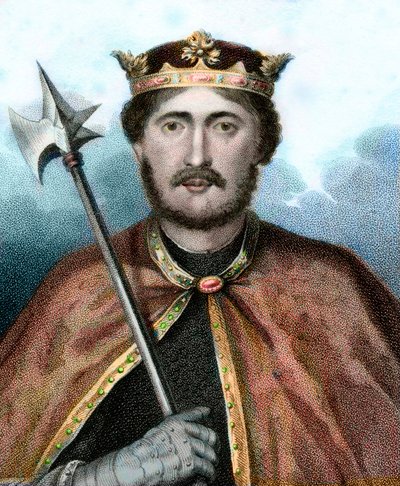 Porträtt av Richard I (1157-1199), kung av England, även kallad Richard Lejonhjärta - Porträtt av Rikard Lejonhjärta - Gravyr 1800-talet av Unknown artist