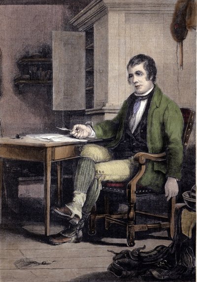 Porträtt av Robert Burns, skotsk poet (1759-1796). av Unknown artist