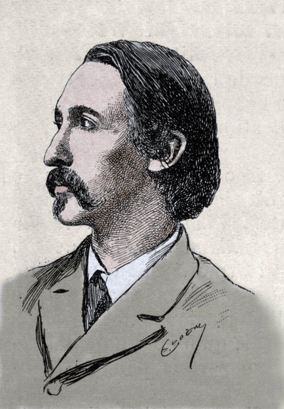 Porträtt av Robert Louis Stevenson (1850-1894), brittisk författare av Unknown artist