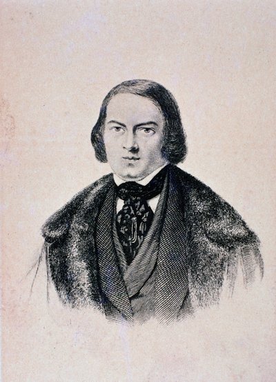 Porträtt av Robert Schumann (gravyr av Unknown artist