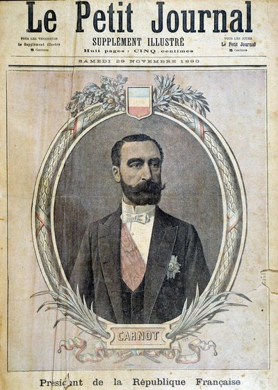 Porträtt av Sadi Carnot - omslag "" The Petity Journal"" 29/11/1890. av Unknown artist