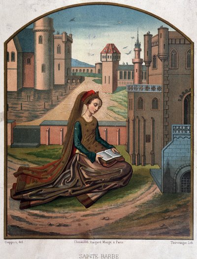 Porträtt av Saint Beard - från ett dokument från 1400-talet av Unknown artist