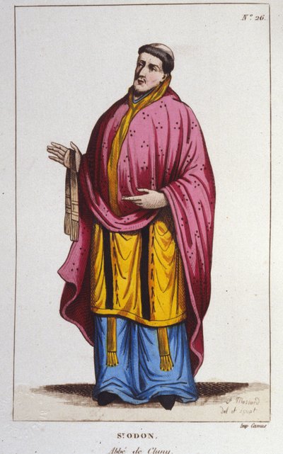 Porträtt av Saint Odon de Cluny gravyr från 1830 av Unknown artist
