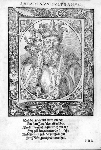 Porträtt av F Saldin (1138-1193) (Salih Al Din Yusuf Al Ayyubi (Al Ayoubi). av Unknown artist