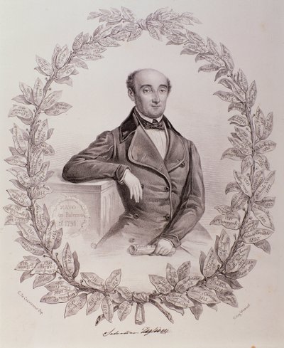 Porträtt av Salvatore Taglioni (gravyr av Unknown artist
