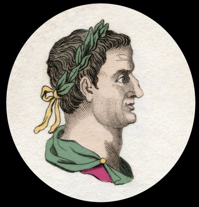 Porträtt av Servius Sulpicius Galba (3 BC-69 AD), romersk kejsare. 1800-talsgravyr av Unknown artist