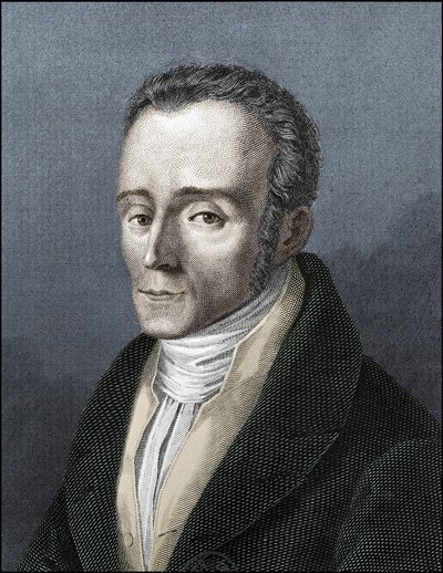 Porträtt av Silvio Pellico, italiensk författare (1789-1854) av Unknown artist