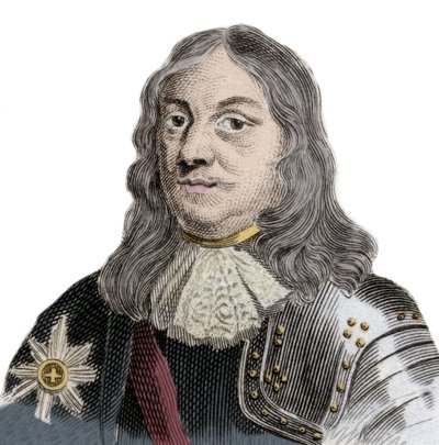 Porträtt av Sir Martinus Cornelis van Tromp (1629-1691), holländsk sjöofficer och överbefälhavare för den kungliga holländska och danska flottan. Gravyr av 1800-talet. av Unknown artist