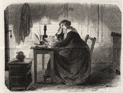 Porträtt av Sophie Germain (1776-1831) Fransk matematiker (Porträtt av Marie-Sophie Germain fransk matematiker, fysiker och filosof) - gravyr 1860 - av Unknown artist