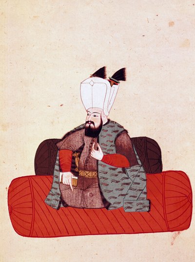 Porträtt av Sultan Amurat III (eller Mourad III) (1574-1595) Miniatyr från ett manuskript Cicogna från 1800-talet (1828) efter ett original från 1600-talet (1671). Venedig, Martian Library av Unknown artist
