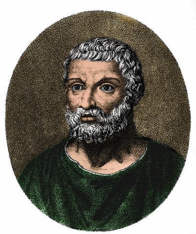 Porträtt av Thales de Milet (i gr. Thales) v. -625 - v. -546 av Unknown artist
