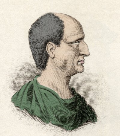 Porträtt av Themistokles (grekiska Themistokles), statsman och atensk general (525-460 f.Kr.). Gravyr av 1800-talet. av Unknown artist