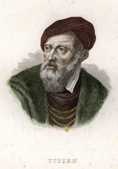 Porträtt av Tiziano Vecellio (Tizianen) (1490 - 1576) av Unknown artist