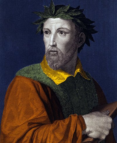 Porträtt av Torquato Tasso, sagt på franska Le Mupe (1544-1595), italiensk poet, gravyr från 1800-talet av Unknown artist