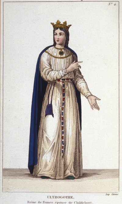 Porträtt av Ultrogothe drottning av Frankrike och hustru till Childebert 1st. av Unknown artist
