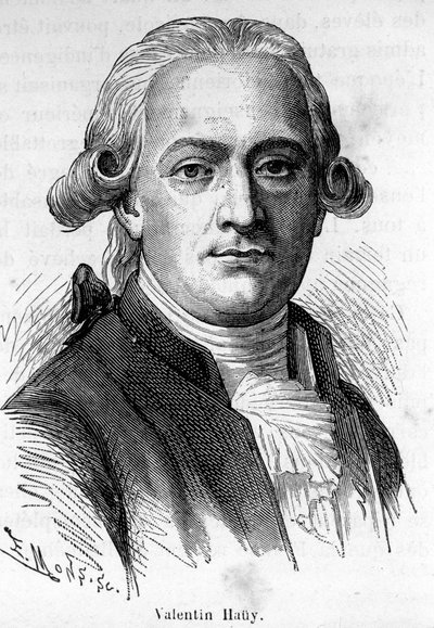 Porträtt av Valentin Hauy, en fransk pedagog (1745-1822), han ägnade sig åt utbildning av blinda. av Unknown artist