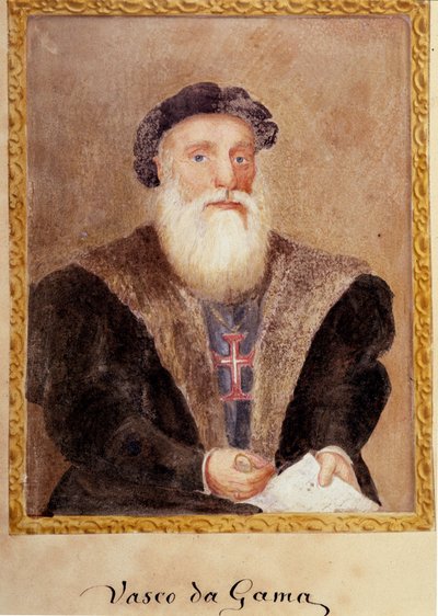 Porträtt av Vasco de Gama - i "" Prins Henri av Portugals liv med efternamnet Sjöfararen"" av Richard Henri Major av Unknown artist