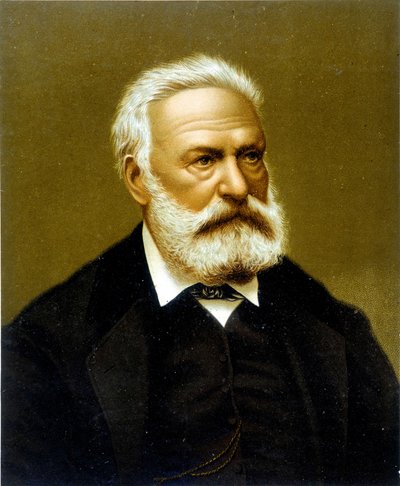 Porträtt av Victor Hugo - kromolitografi av Unknown artist