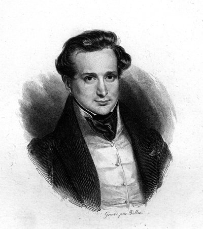 Porträtt av Victor Hugo, etsning av Pollet, sd. 1800-talet av Unknown artist