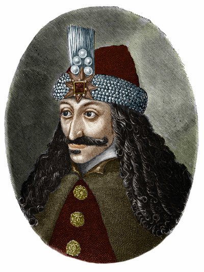 Porträtt av Vlad Tepes III spetsaren eller Dracula (1431-1476) som inspirerade Bram Stoker till karaktären Dracula, en roman skriven 1897. av Unknown artist