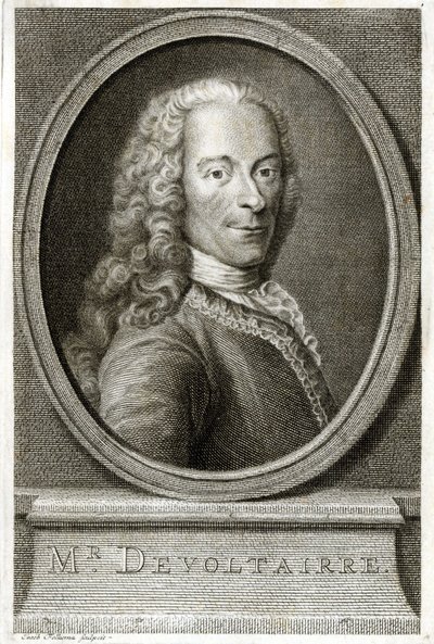 Porträtt av Voltaire. 1800-talsgravyr. av Unknown artist