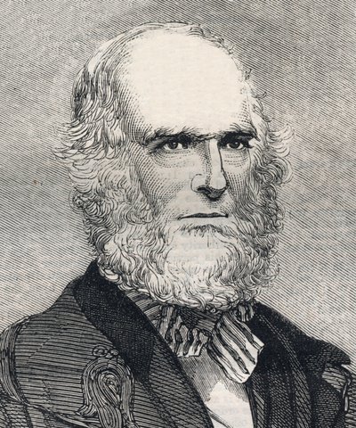 Porträtt av William Cullen Bryant (1794-1878), amerikansk poet. Gravyr i "" The illustrated London News "" av 23 januari 1858. av Unknown artist