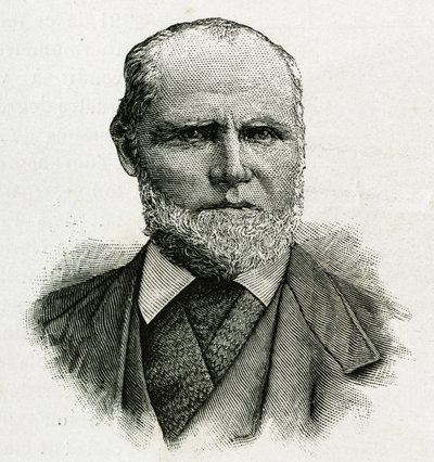 Porträtt av William Dunbar, glaciärpilot för La Jeannettes besättning, för uppdraget till nordpolen. Gravyr för att illustrera "Le voyage de la Jeannette"" av Unknown artist